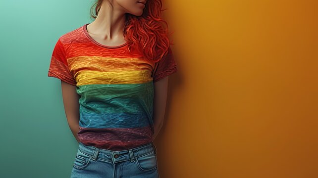 lesbian woman proudly representing the lgbt community
