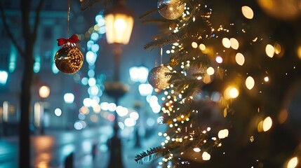 night city in the christmas time : Generative AI