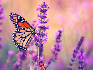 Obraz premium butterfly on lavender