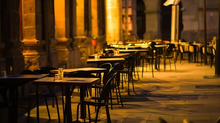 Fototapeta na wymiar restaurants at Placa Reial in summer night Barcelona Catalonia : Generative AI