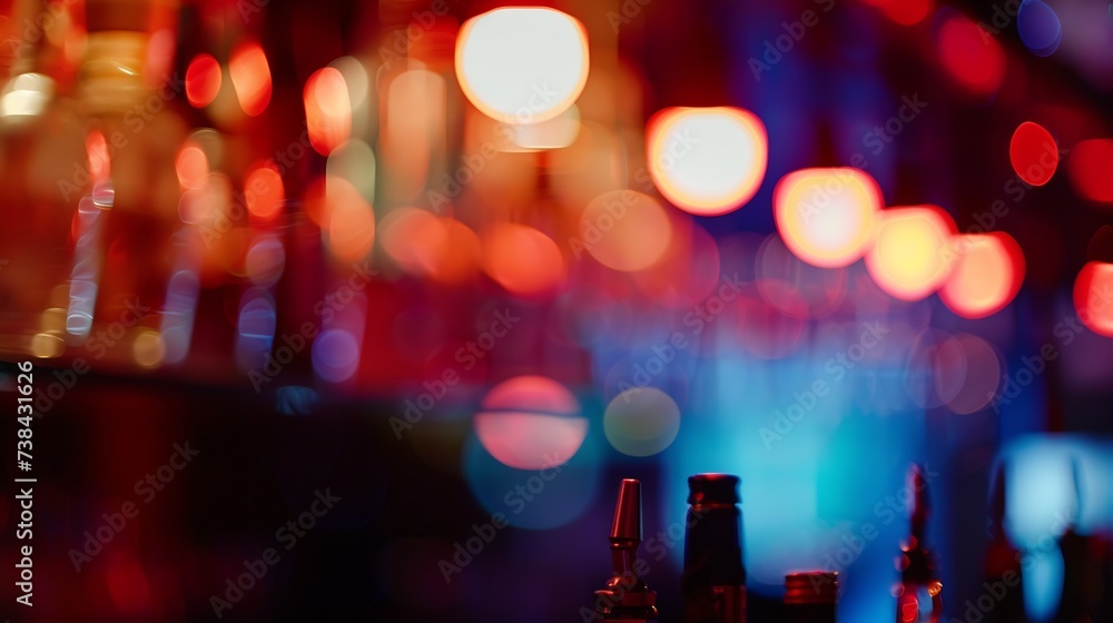 Poster blurred background people in the bar : generative ai