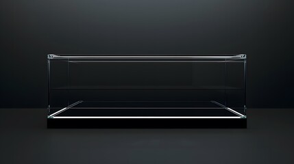luxury empty glass showcase ISOLATED on a black background 