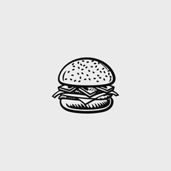 Burger logo design vector illustration