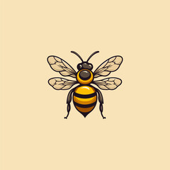 Bee logo design vector illustration