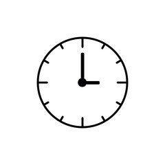 Drawn clock on white background