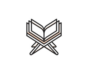 Fototapeta premium al qur'an handrawn simple logo design template