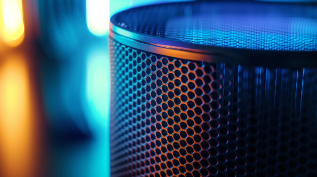 A detailed shot of the activated carbon filter in an air purifier designed to absorb and eliminate odors.