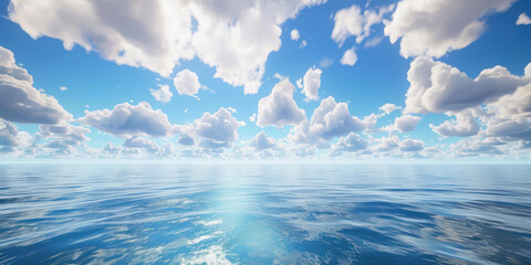 Beautiful blue sea and clouds with sky background