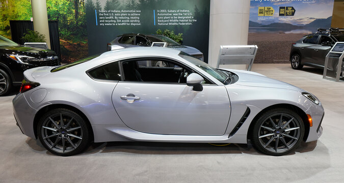 TORONTO-FEBRUARY 15, 2024: Subaru BRZ at the 2024 Canadian International Auto Show in Toronto