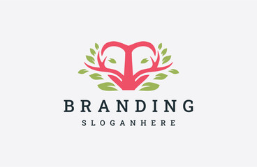 Love tree logo icon design template vector illustration on white background .