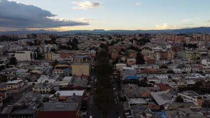 
Bogotá streets, skies and buildings taken from above
