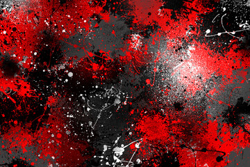 red black white paint splash effect