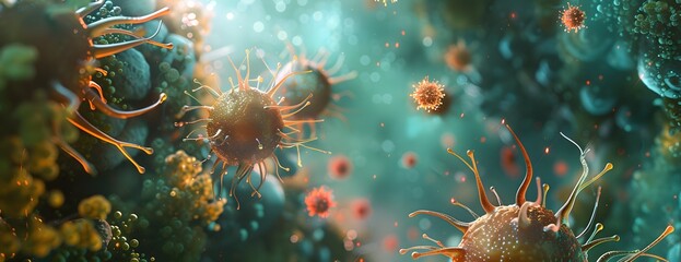 Fototapeta premium molecular Microscopy of virus viewed under a microscope