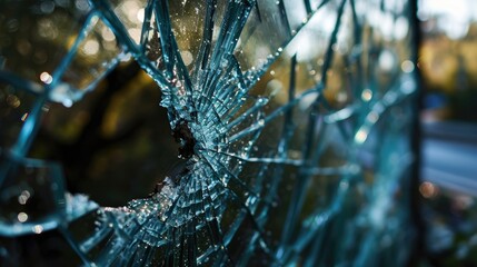 Broken crack glass window mirror wallpaper background	
 - obrazy, fototapety, plakaty