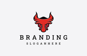 Bull logo icon design template vector illustration on white background .