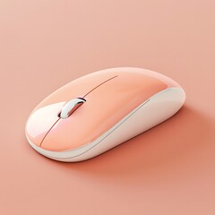 minimalist Wireless modern computer mouse isolated on a pink background
