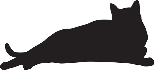 Cat silhouette full body illustration