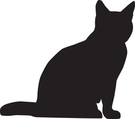 Cat silhouette full body illustration