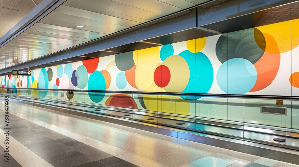 Poster the design of this airport billboard is mesmerizing with a creative use of negative space and a clev