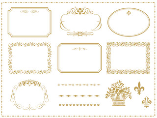 ゴールド（金色）の装飾フレーム枠・罫線