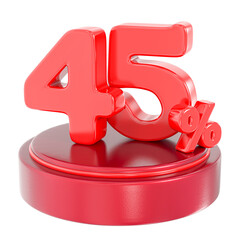 45 Percent Red offer in 3d