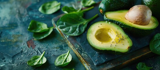 Avocado-infused green smoothie made from fresh organic ingredients.