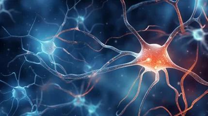 Crédence de cuisine en verre imprimé Ondes fractales A realistic of the human brain neurons and nerve extensions cells in a vein National Doctors Day