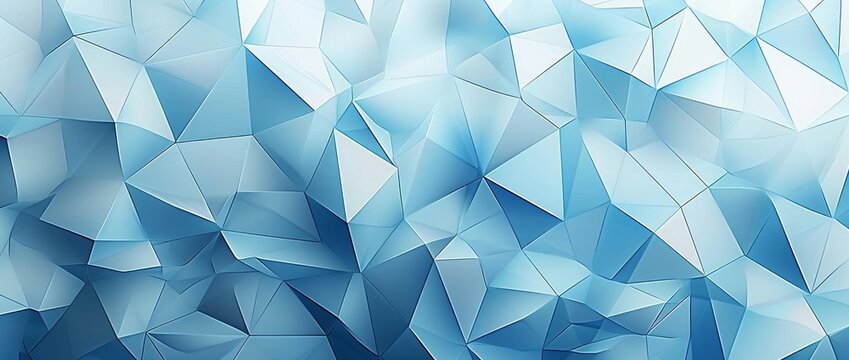 Illustration of a backdrop filled with light blue triangles and abstract geometric shapes, Generative AI 