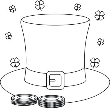 Leprechaun hat, St. Patricks Day in Ireland coloring page