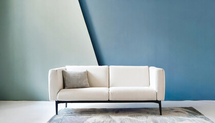 A Simple Room with a White Sofa: Minimalist Living.
Sunlight Slanting through the Room.