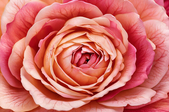 pink orange rose inner macro,detailed texture