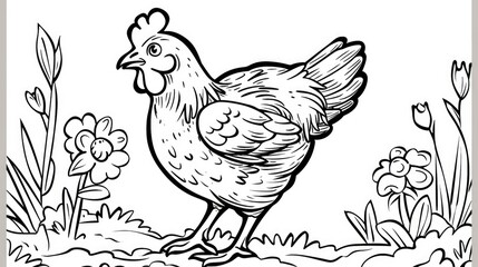 Hen Coloring Page Images
