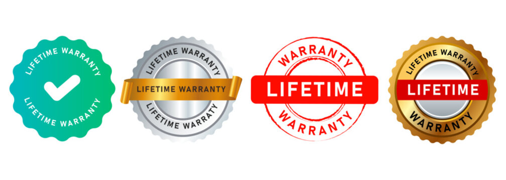lifetime warranty circle stamp seal emblem label sign for guarantee customer assurance
