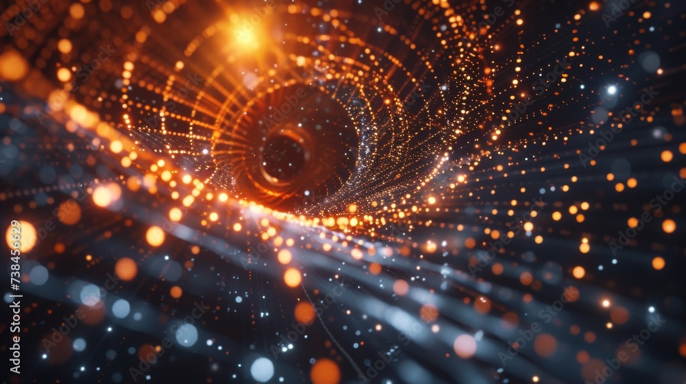 Poster stylized sci fi interpretation of quantum computing