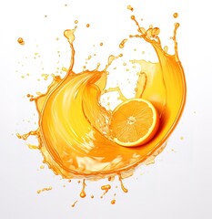 a fresh orange with a splash of orange water