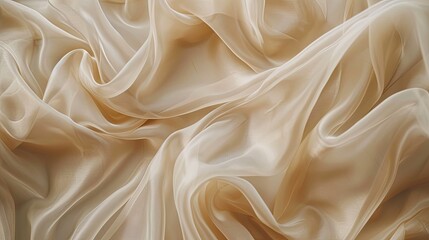 Silk satin cream champagne beige white fabric cloth. Banner background design 
