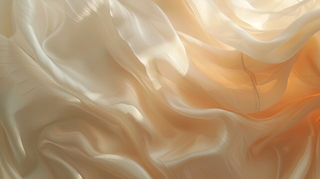 Silk satin cream champagne beige white fabric cloth. Banner background design  
