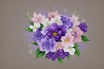 Lilac Flowers in Watercolour Design