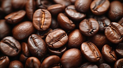 Obraz premium Coffee bean texture pattern drink heap. Banner background design