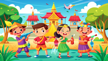 Obraz na płótnie Canvas Thai Songkran festival 2024