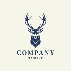 Deer head logo design vector illustration