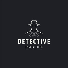 Detective logo design vector illustration