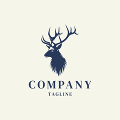 Deer head logo design vector illustration