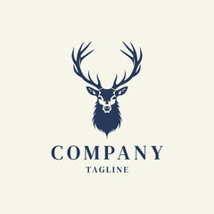 Deer head logo design vector illustration