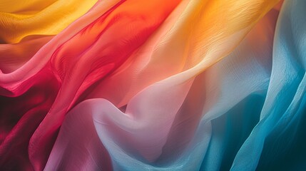 Obraz premium Silk colorful rainbow fabric material textile. Banner background design 