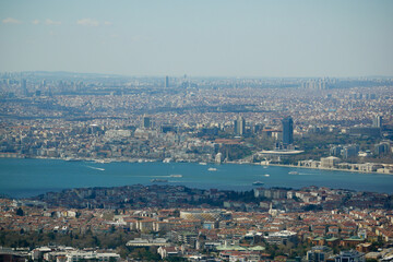 view of Bosporus in Istanbul in turkey .