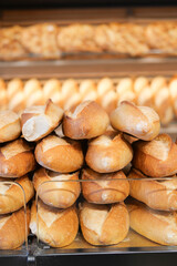  fresh baked breads at Farmers Market shelves in istanbul .