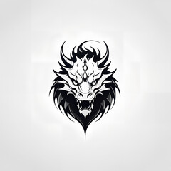 Fototapeta premium logo dragon head line art minimalist design