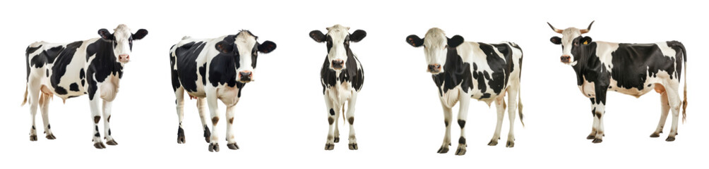Set of cow  on transparency background PNG - obrazy, fototapety, plakaty