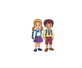 school children character mascot illustration